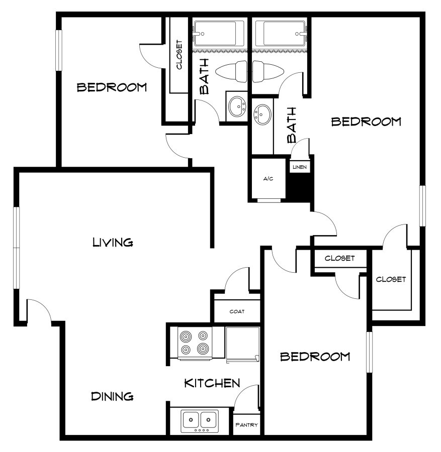 Apartment Floorplans in Brownwood, TX The Magnolia on 4th